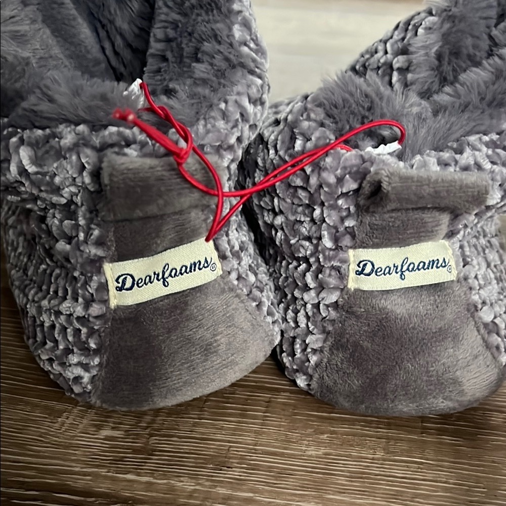 Dearforms Gray Knit Slippers - Picture 5 of 6